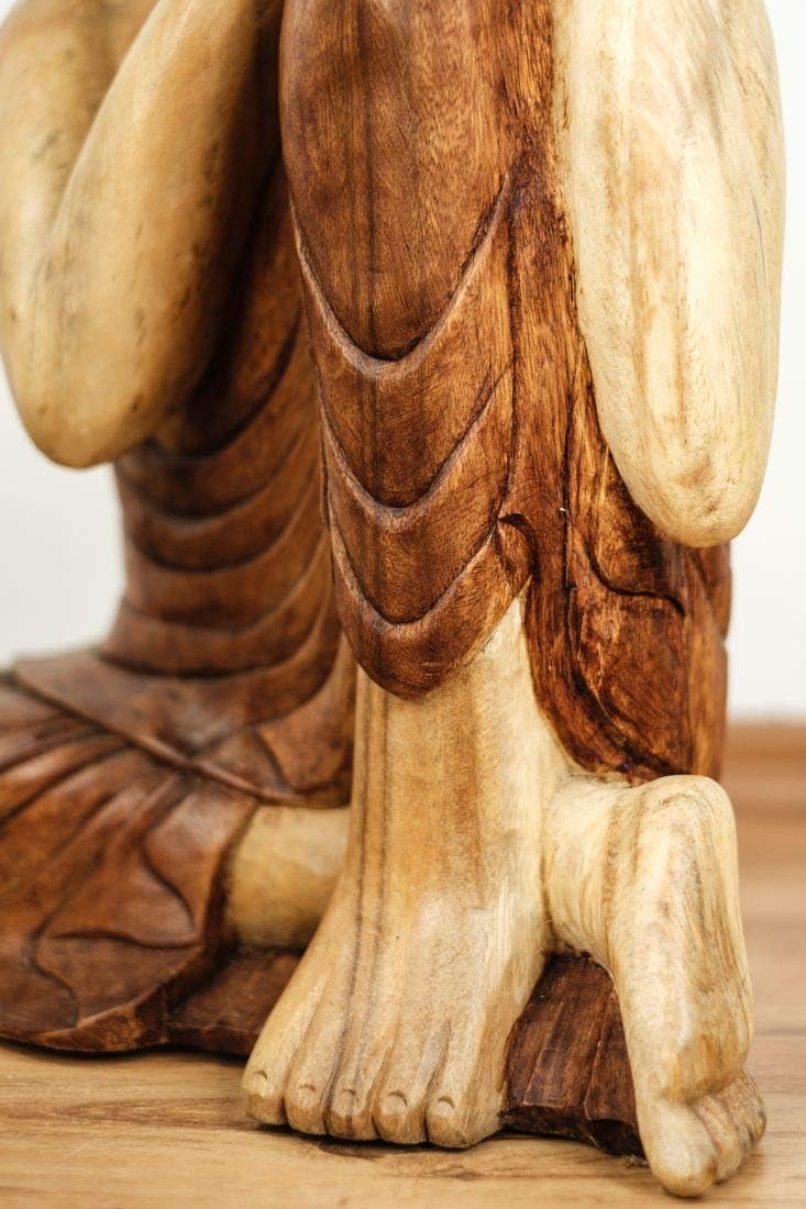 livasia Buddha Figur aus Holz 50cm hoch – Balinesische Handwerkskunst – Buddha Figuren aus Suarholz,