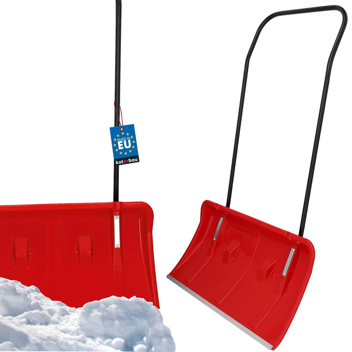 KOTARBAU® Schneeschieber mit Rädern Schneeschaufel 80 cm Schneewanne mit Alu-Profilkante Schneeschip