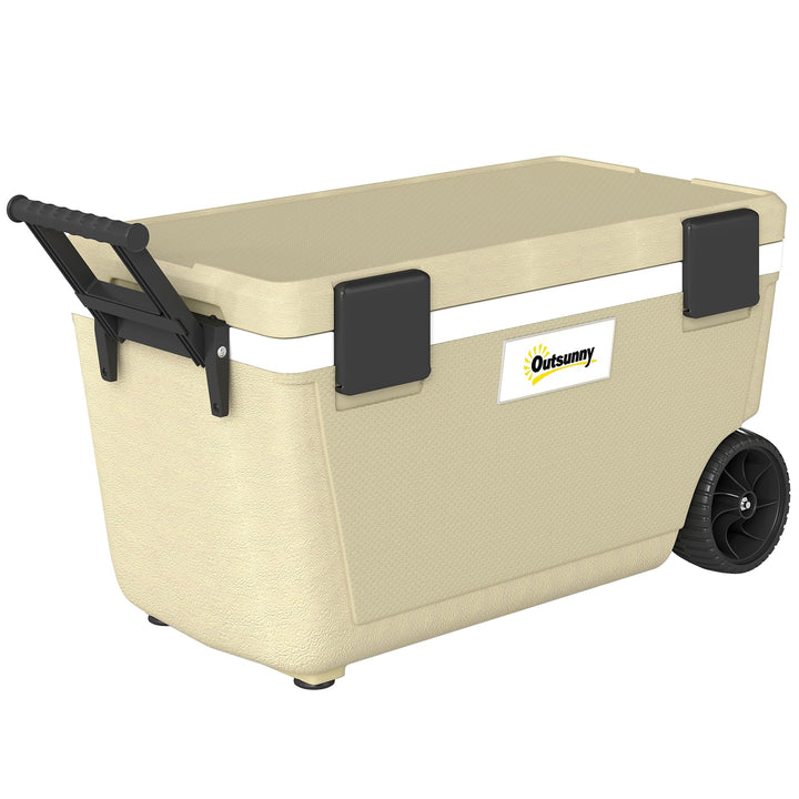 Outsunny Kühlbox 70L Grosse Passive Thermobox bis zu 72 Std. Kühlung, mit PU-Vollschaumisolierung Rä