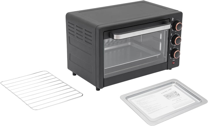 SuhoFutus Elektrobackofen 22L Edelstahl, 1000W Ofen mit Grill, Backofen mit Timer und Thermostat, Ko