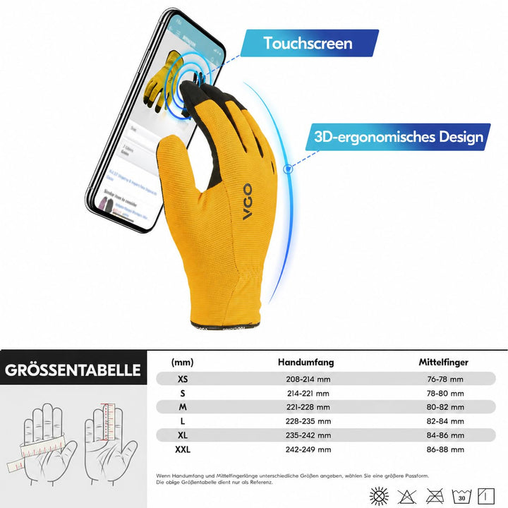 Vgo... 5 Paare Multifunktionale Arbeitshandschuh,Sicherheitshandschuhe,Bauarbeitshandschuhe, Gartenh