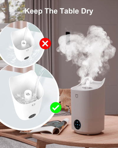 Luftbefeuchter für Schlafzimmer, 4L Aroma-Luftbefeuchter mit 4 Nebelmodi bis zu 48 Stunden, Leiser R