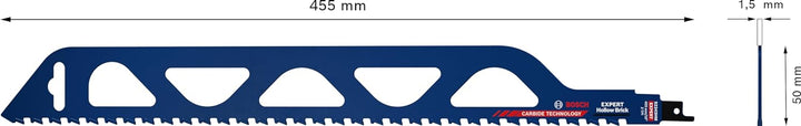 Bosch Professional 1x Expert ‘Hollow Brick’ S 2243 HM Säbelsägeblatt (für Planziegel, Länge 455 mm,