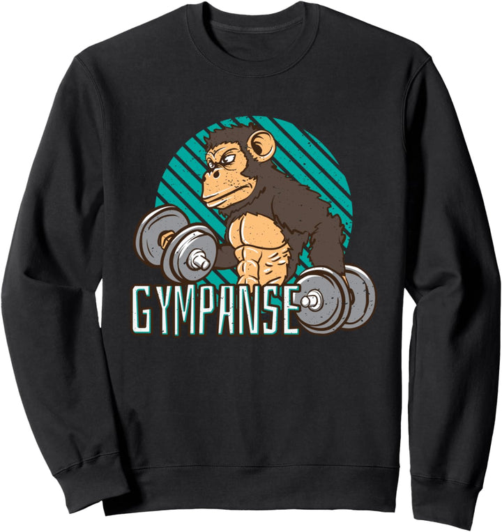 Gympanse Schimpanse Fitnessstudio Gym Hometraining Sweatshirt