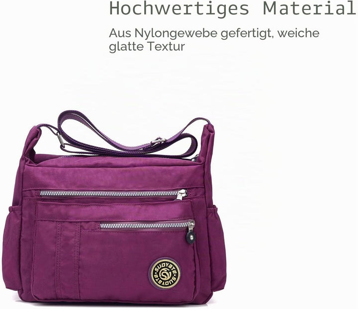NICOLE & DORIS Damen Umhängetasche Lässige Schultertasche Frauen Handtasche Reissverschluss Tasche m