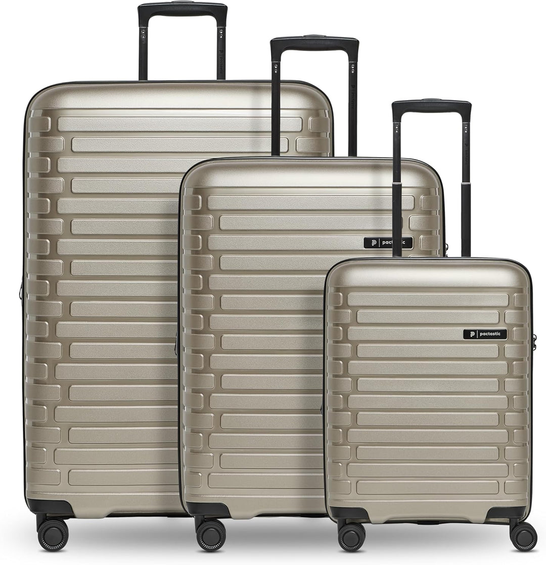 Pactastic Hartschalen Koffer-Set 3-teilig | hochwertiges Polypropylen Material | mit Dehnfalte erwei