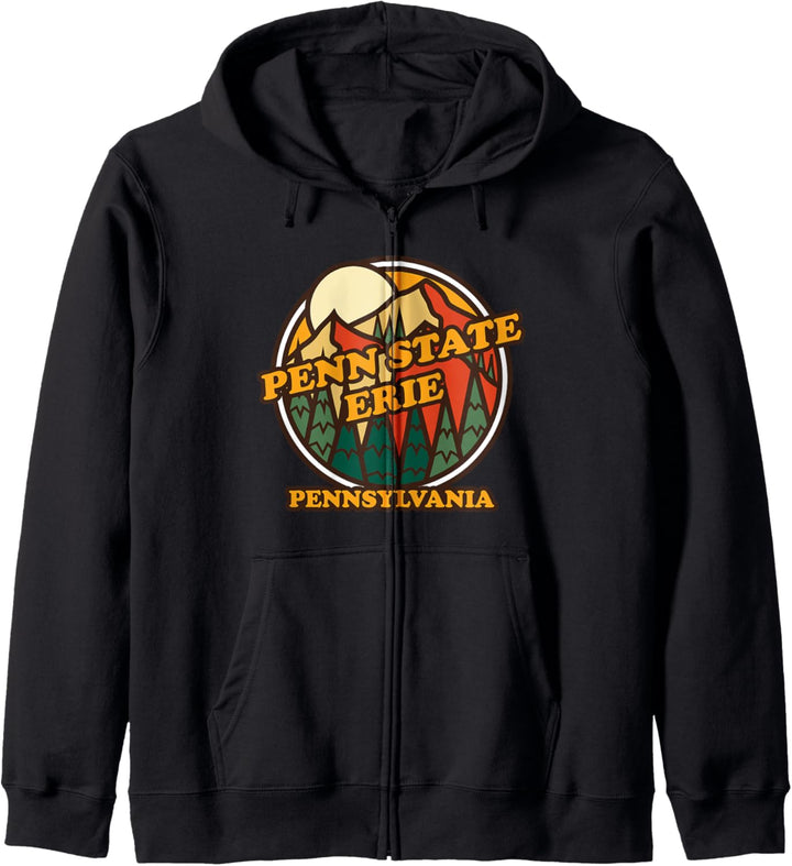 Vintage-Druck für Bergwanderungen in Penn State Erie, Pennsylvania Kapuzenjacke