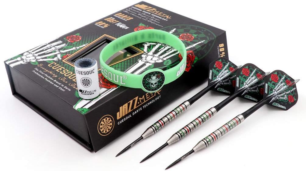 CUESOUL Jazz-Metal 21/23 / 25g Stahlspitze 90% Wolfram Dart Set mit integrierten ROST Flights CSJM-J