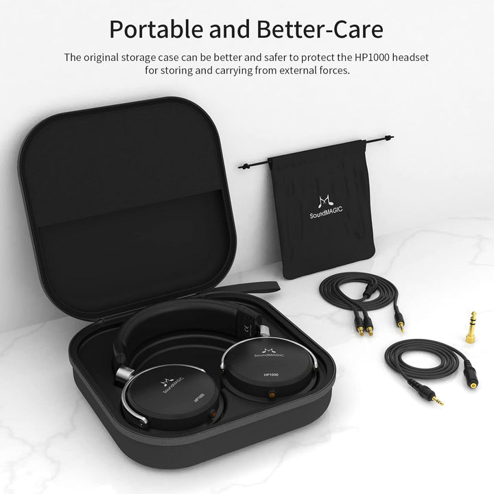 SoundMAGIC HP1000 Wired Over-Ear Headphones, HiFi Stereo Professional Premium Headphones, Noise Isol