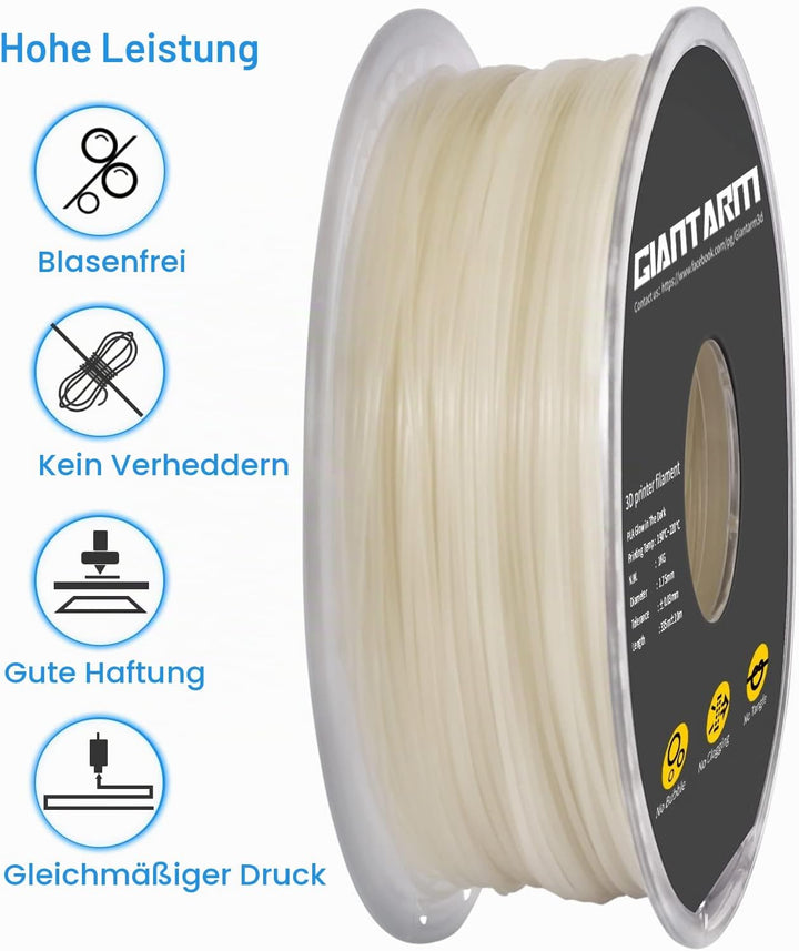 GIANTARM Leuchtet PLA Filament 1,75 mm,Glow In The Dark, Massgenauigkeit: ±0,02 mm, 3D-Druck-Filamen