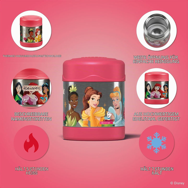Thermos kids FUNTAINER Thermobehälter für Essen 300ml, Disney Prinzessinnen - Edelstahl, absolut dic