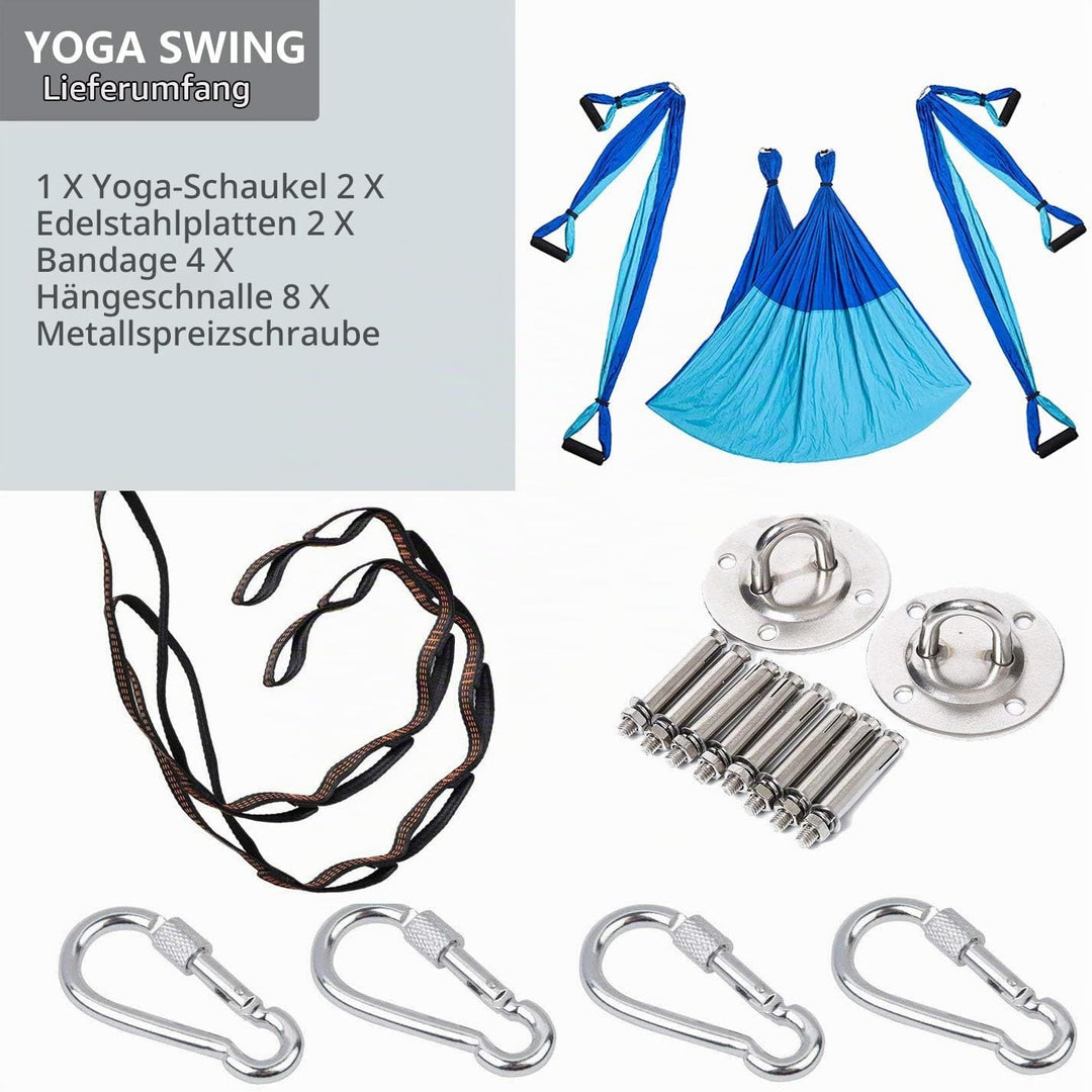 Yoga Hängematte Set Aerial,Aerial Yogatuch,Aerial Yoga Hammock Swing mit Tragetasche und Verlängerun