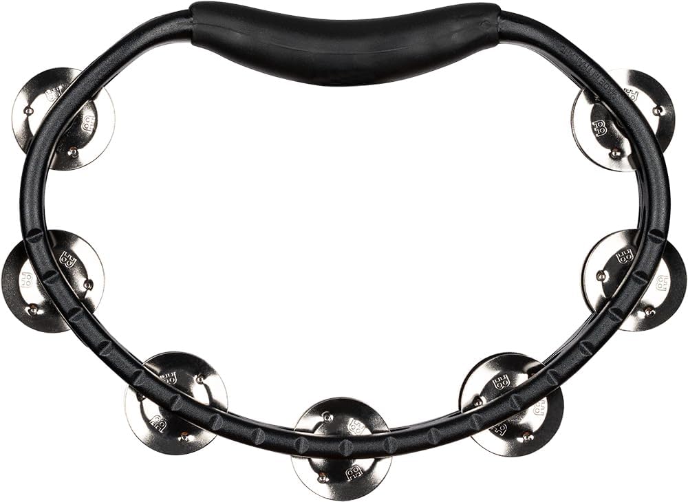 Meinl Percussion HTMT1BK Tambourine (ABS-Plastik) mit vernickelten Stahlschellen (2-reihig) Handmode