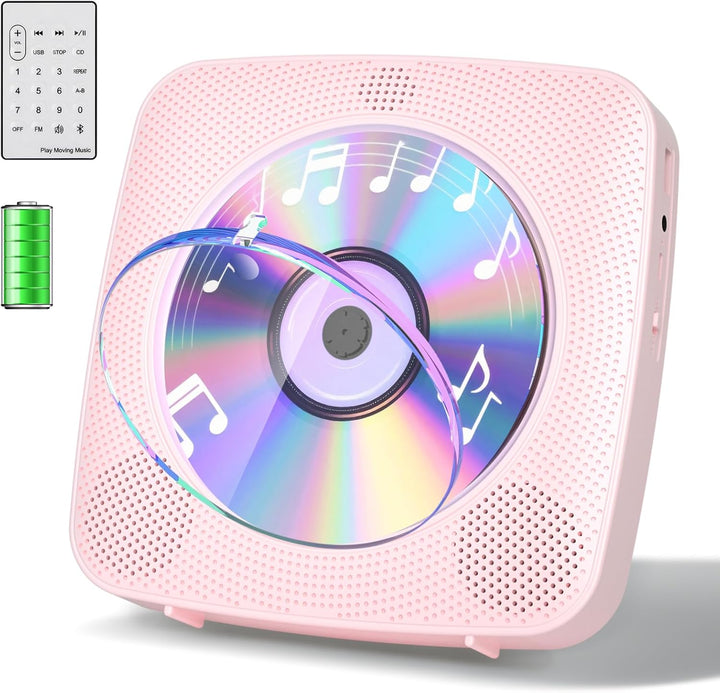 Gueray Desktop CD Player Bluetooth CD-Spieler mit Lautsprechern für Zuhause 1800mAh Tragbarer CD-Pla