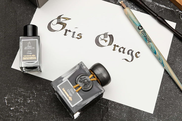 Jacques Herbin 15009JT Jubiläums- Tintenflakon 1670, 50 ml, für Federhalter, Farbintensiv, Grau Gris