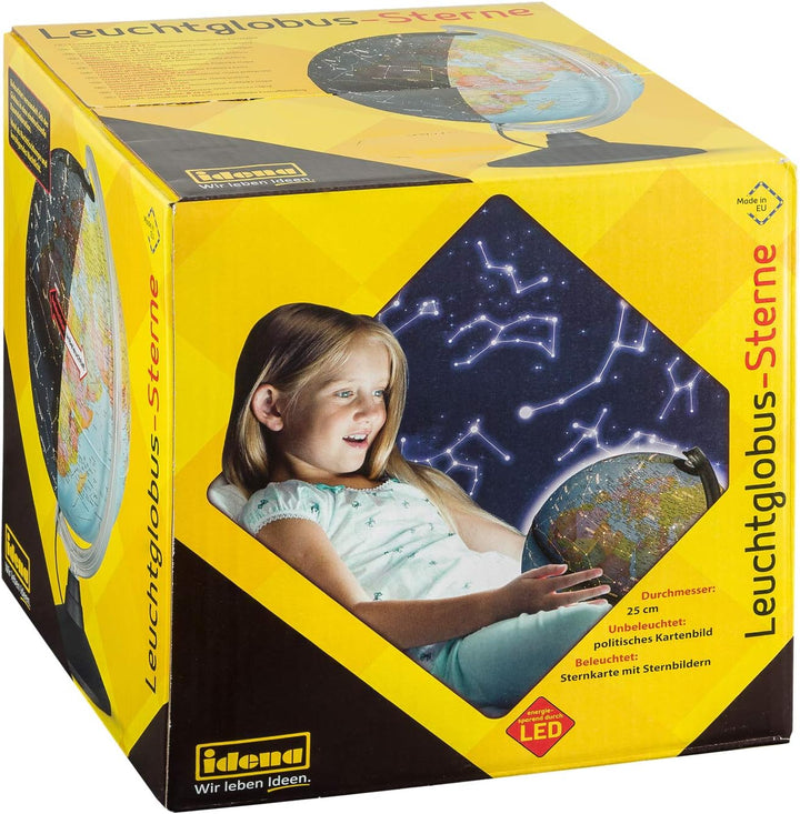 Idena 10411 - Globus mit politischem Kartenbild bei ausgeschalteter Beleuchtung und Sternbildern bei