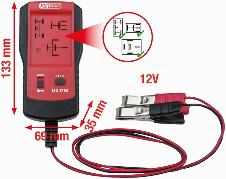 KS Tools 150.1755 12V Relais-Tester