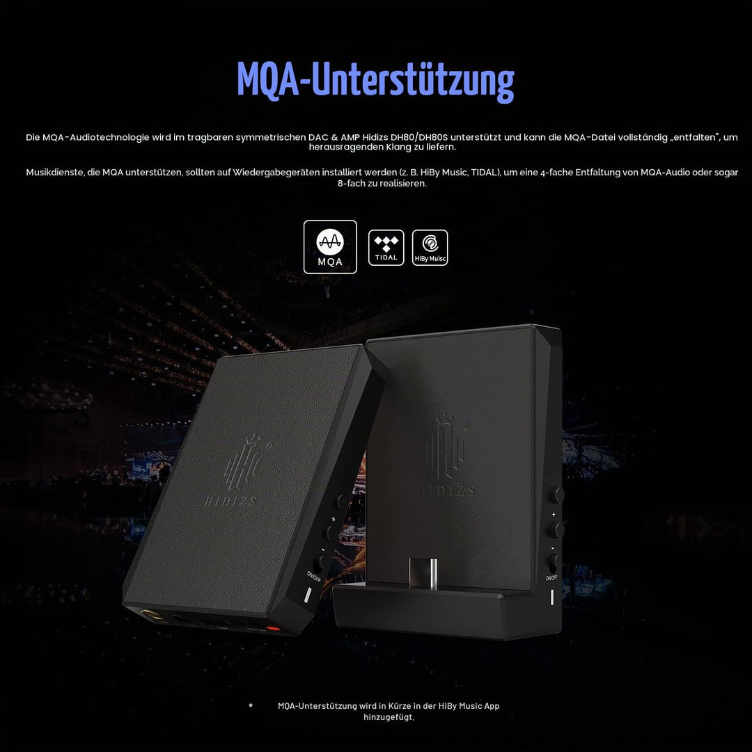 Hidizs DH80S Tragbarer symmetrischer DAC und Verstärker, unterstützt MQA-Audiotechnologie, tragbarer