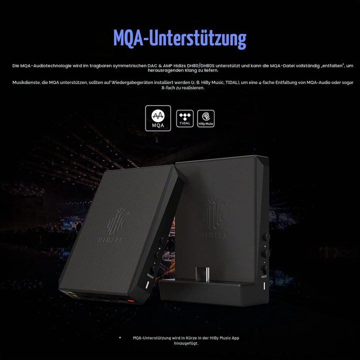 Hidizs DH80S Tragbarer symmetrischer DAC und Verstärker, unterstützt MQA-Audiotechnologie, tragbarer
