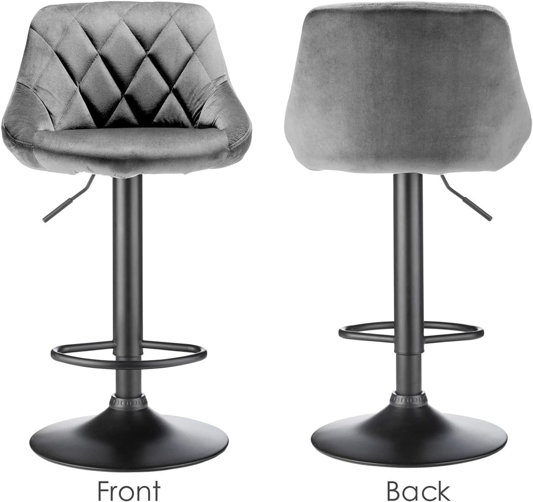 XUANYU 10er-Set Barhocker aus Samt Höhenverstellbare 63-83 cm Barstühle 360° Drehstuhl Küchenstühle
