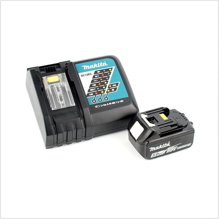 Makita DBO 180 RT1J Akku Exzenterschleifer 18 V 125 mm + 1x Akku 5,0 Ah + Ladegerät + Makpac
