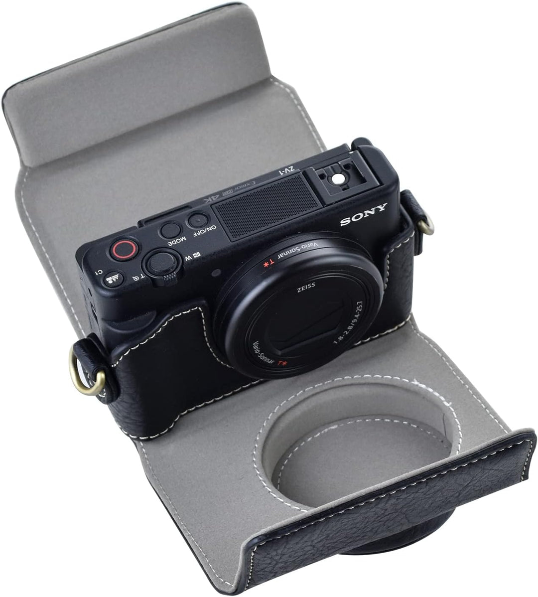 Rieibi ZV1 Tasche – Vintage Kameratasche aus PU-Leder für Sony ZV1 ZV-1 DSLR-Kamera – Schutzhülle mi