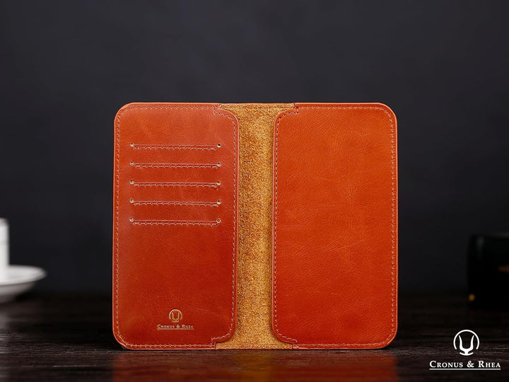 Cronus & Rhea - Smartphone Geldbörse aus Leder - Modell: Cerberus - Mit Geschenkbox - Geldbeutel Hül