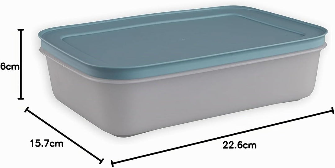 Tupperware EIS-Kristall Gefrier-Behälter rauchblau 1,0 L flach