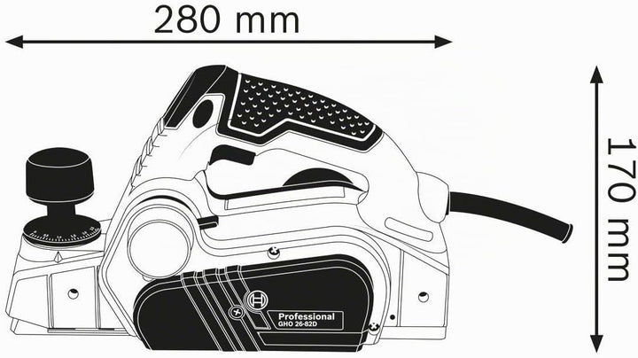 Bosch Professional Handhobel GHO 26-82 D (inkl. Parallelanschlag, Sechskantstiftschlüssel SW 2,5, St