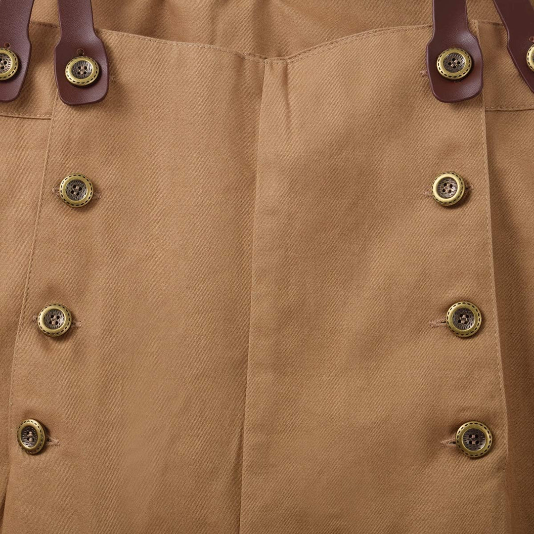 GRACEART Steampunk Gothic Herren Hose Men Lange Casual Hosen Mittelalter Kostüm Cosplay, XXL Khaki