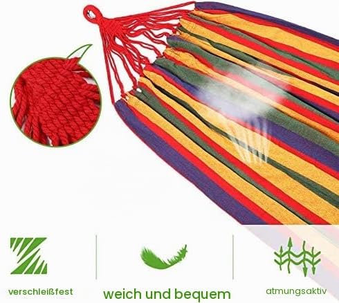 Goutime 2,6m Doppelhängematte mit Ständer, 250 kg Tragfähigkeit, inklusive tragbarer Tragetasche, pe
