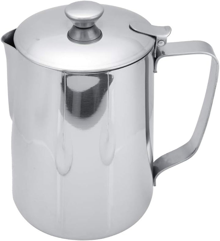 MAGT Milchkännchen mit Deckel, Edelstahl Milchkanne 1000ml Milchschaumkännchen Kaffeetasse Milchbehä