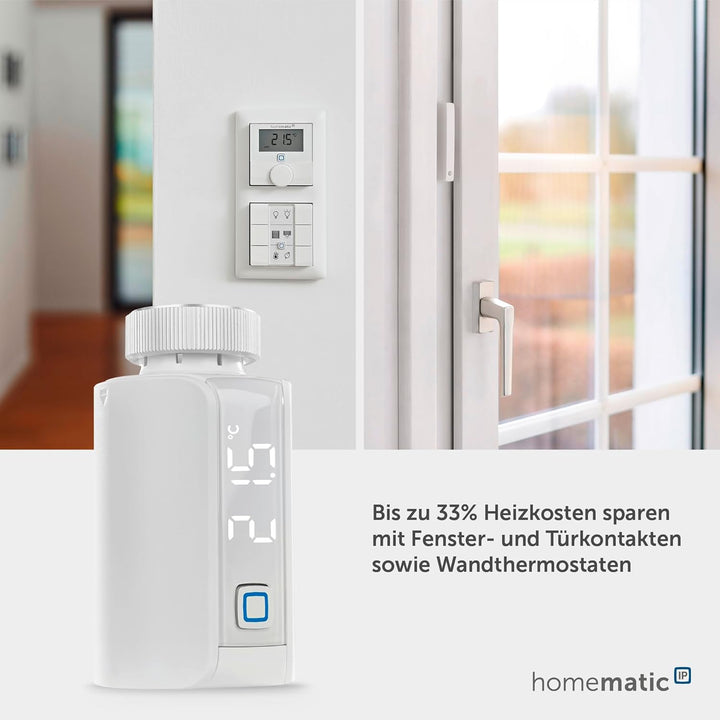 Homematic IP Smart Home Heizkörperthermostat – Evo, digitaler Thermostat Heizung, Heizungsthermostat