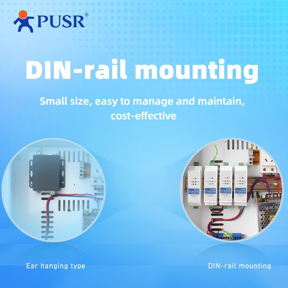 PUSR DIN-Schiene RS485 zu Ethernet Konverter Modbus RTU zu TCP Modbus Gateway überträgt Daten transp