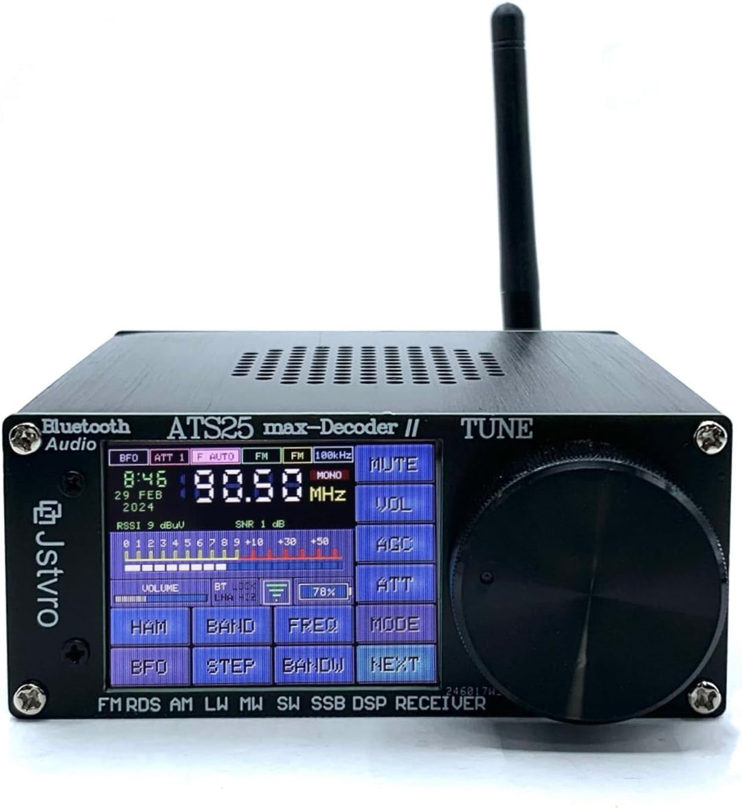 Irfora ATS-25MAX Decoder V2 2,4-Zoll-Touchscreen Tragbarer Vollband-Radioempfänger mit HAM-Frequenzm