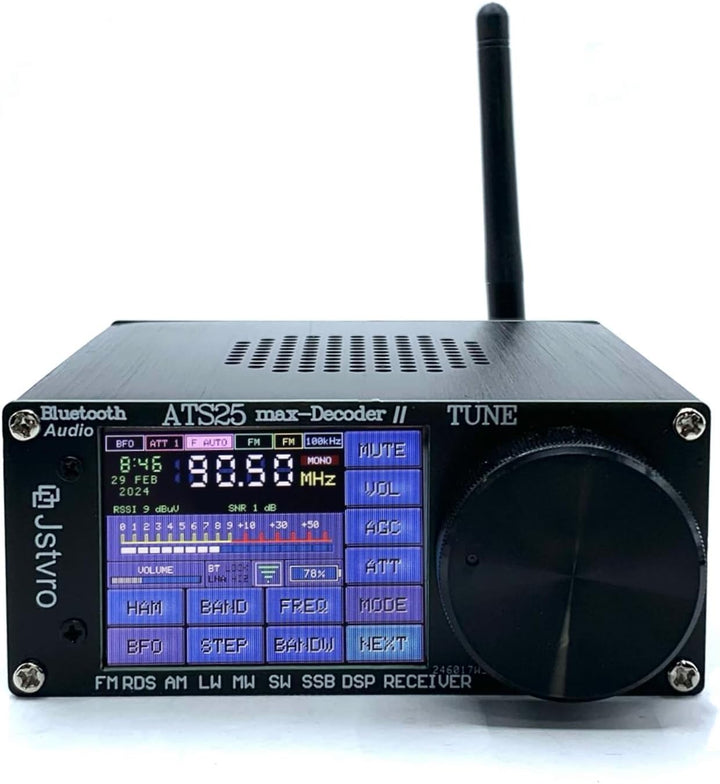 Irfora ATS-25MAX Decoder V2 2,4-Zoll-Touchscreen Tragbarer Vollband-Radioempfänger mit HAM-Frequenzm