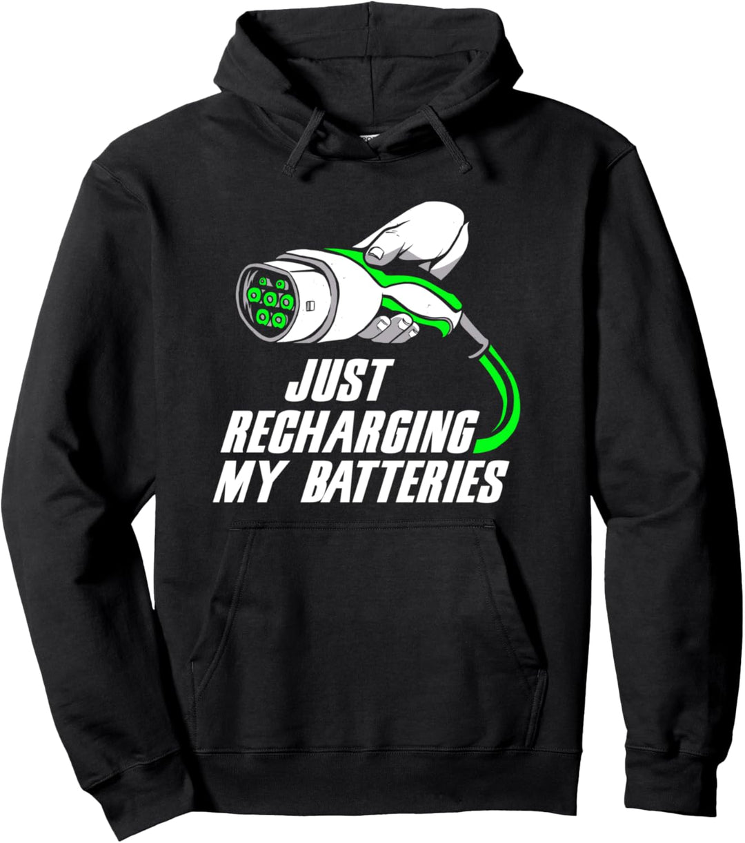 Strom Batterie E-Car E-Auto Elektrisches Fahrzeug Geschenk Pullover Hoodie