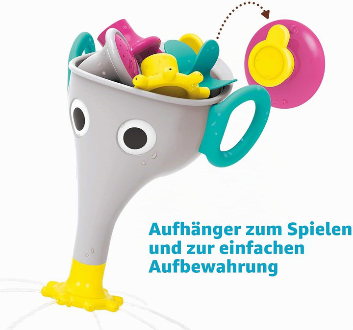 Yookidoo FunEleFun Fill ’N’ Sprinkle Badespielzeug – Elefantenrüssel-Trichter mit 3 austauschbaren A