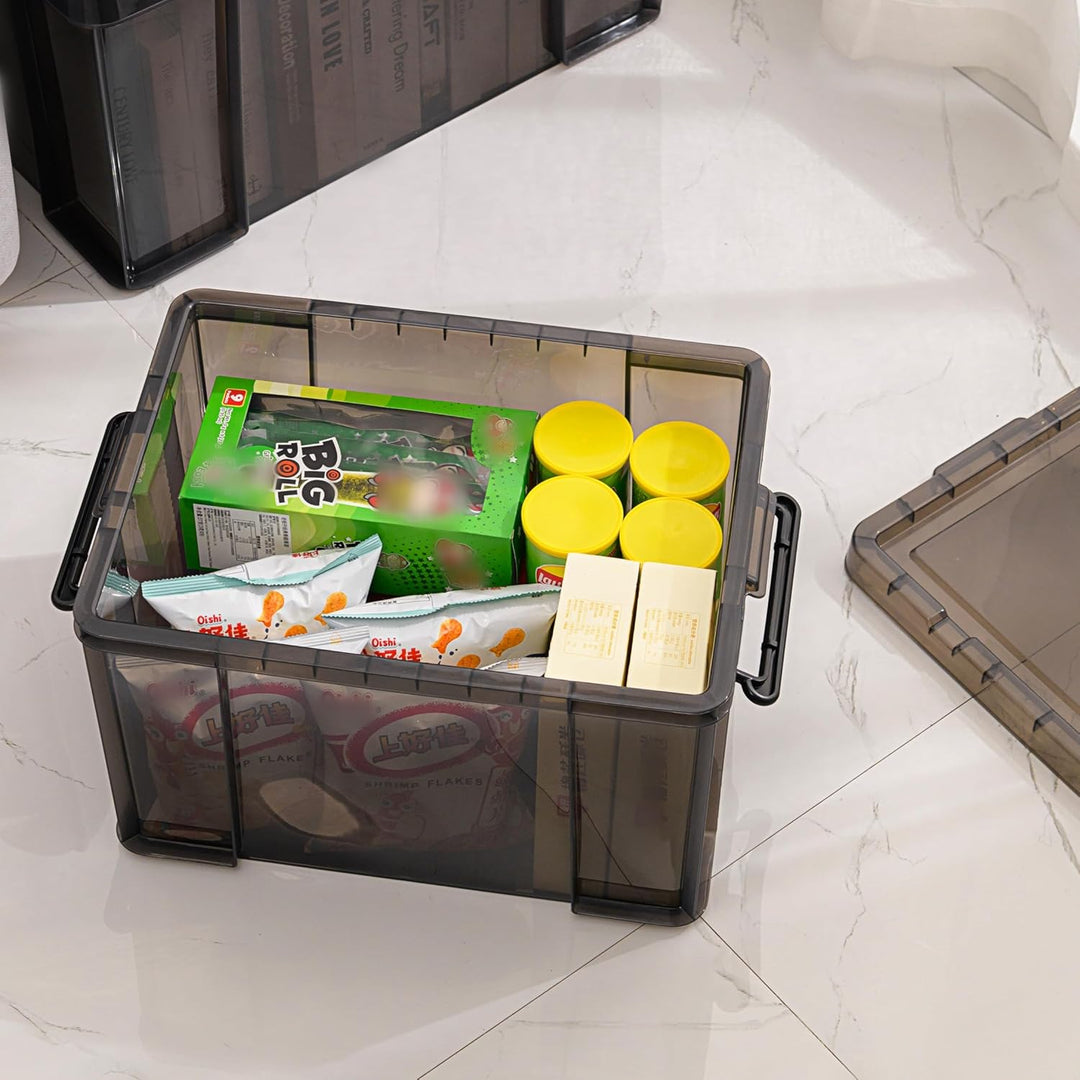 Cetomo 25 x 3 Kunststoff-Aufbewahrungsbox mit robustem Deckel und sicheren Verriegelungsschnallen, s