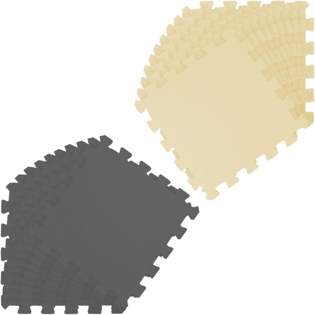 LittleTom 18 Teile Spielmatte Baby Puzzlematte ab Null - 30 x 30 cm Krabbelmatte Bodenmatte Kinder -