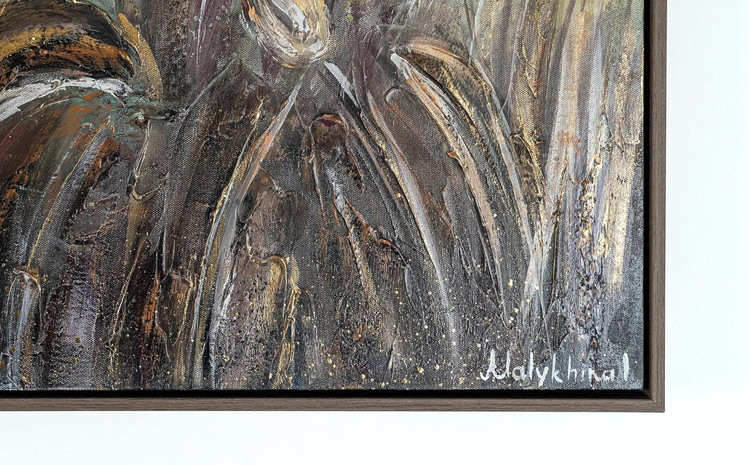 YS-Art Abstrakt Stil Acryl Gemälde auf Leinwand Gänseblümchen handgemalt Wandbilder Wohnzimmer moder