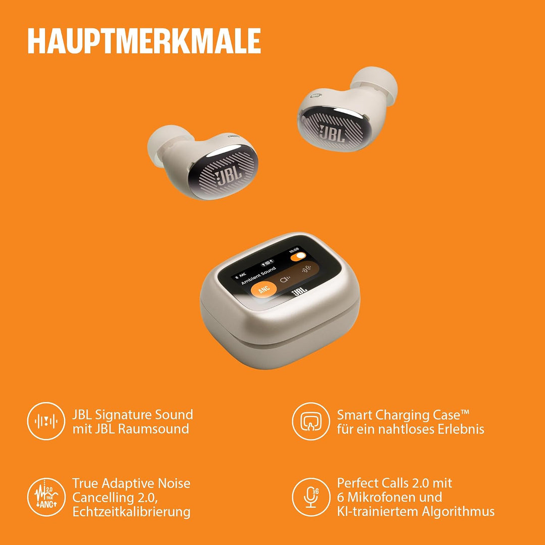JBL Live Buds 4, Kabellose Noise-Cancelling-Ohrhörer, Blau | Hi-Res Audio, Smart Charging Case, Blue