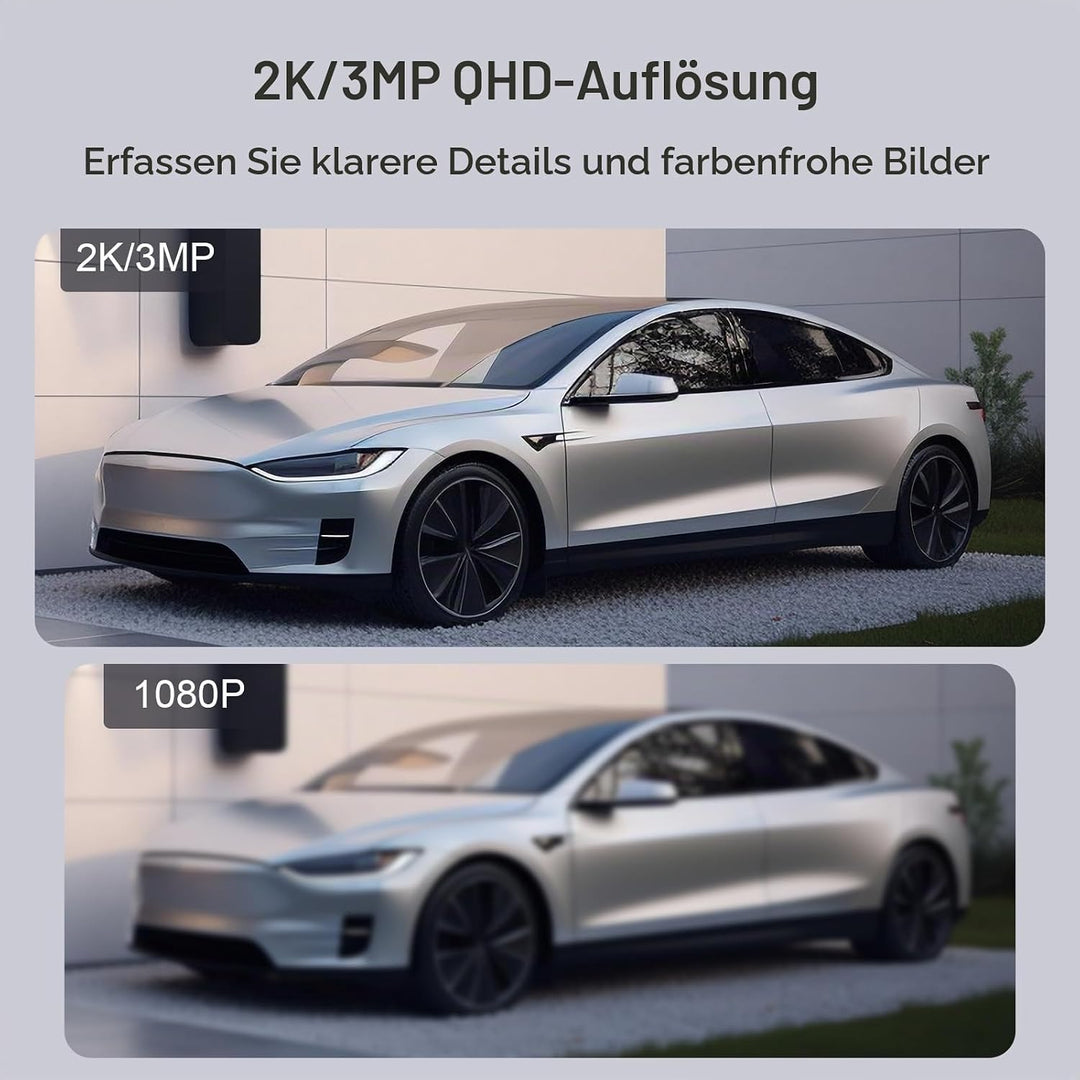 ARENTI 2K/3MP Überwachungskamera Aussen Akku mit Solar IP Kamera, WLAN Kamera Überwachung Aussen, Na