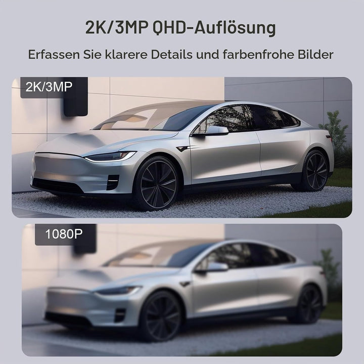 ARENTI 2K/3MP Überwachungskamera Aussen Akku mit Solar IP Kamera, WLAN Kamera Überwachung Aussen, Na