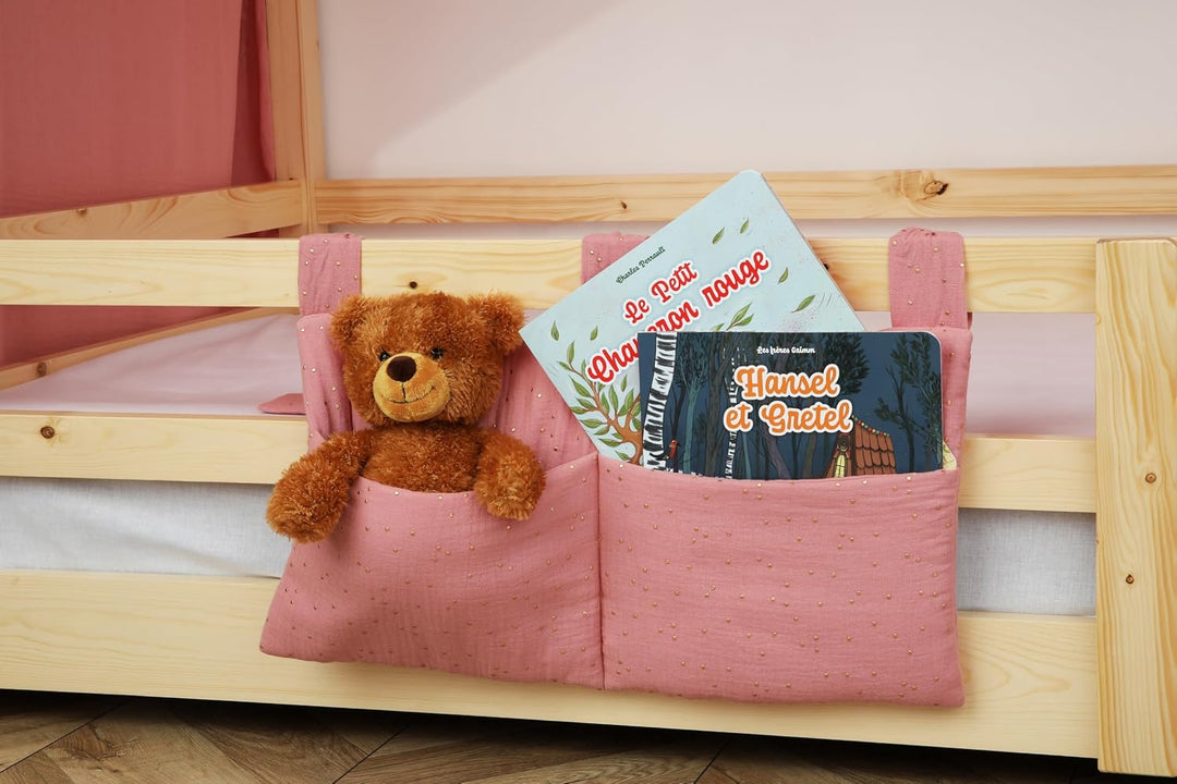 Hausbett Himmel - 100% Baumwolle Betthimmel Hausbett aus Musselin - Bett Vorhang Kinderbett - Himmel
