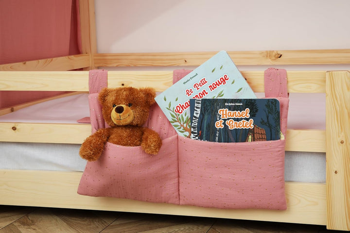 Hausbett Himmel - 100% Baumwolle Betthimmel Hausbett aus Musselin - Bett Vorhang Kinderbett - Himmel