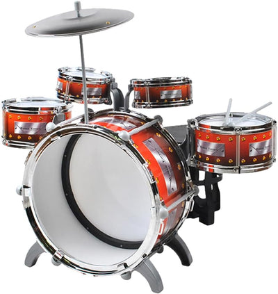 Schlagzeug für Kinder XL Bass 4 Trommeln Becken Hocker Drumsticks Drum-Set 22464