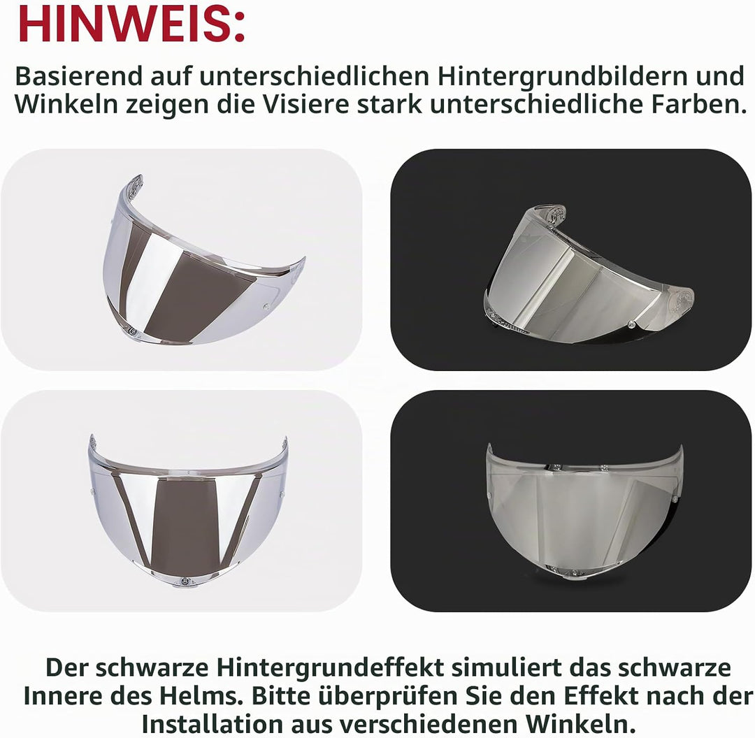 PSLER Helmvisier für K6 K6s - Helmgesichtsschutz Getöntes Visier Motorradhelm Zubehör Ersatz für K6