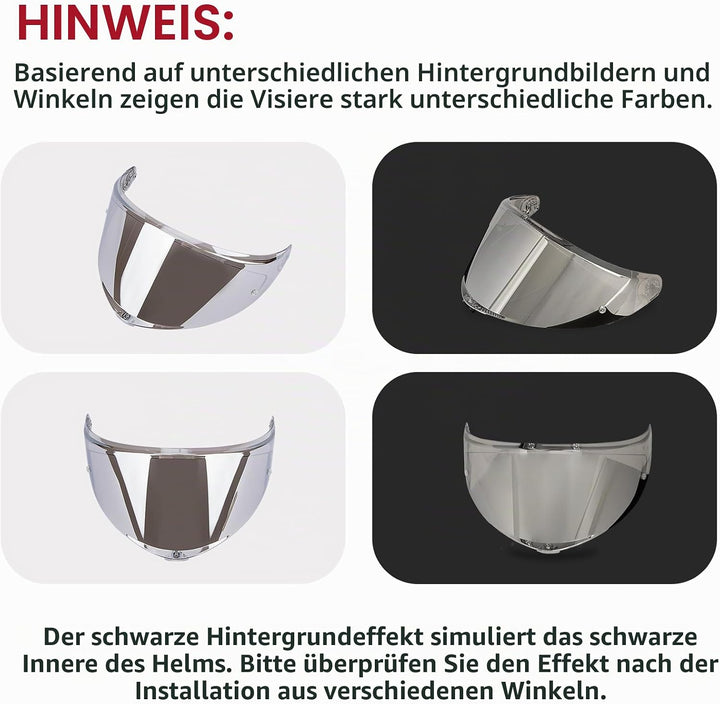 PSLER Helmvisier für K6 K6s - Helmgesichtsschutz Getöntes Visier Motorradhelm Zubehör Ersatz für K6