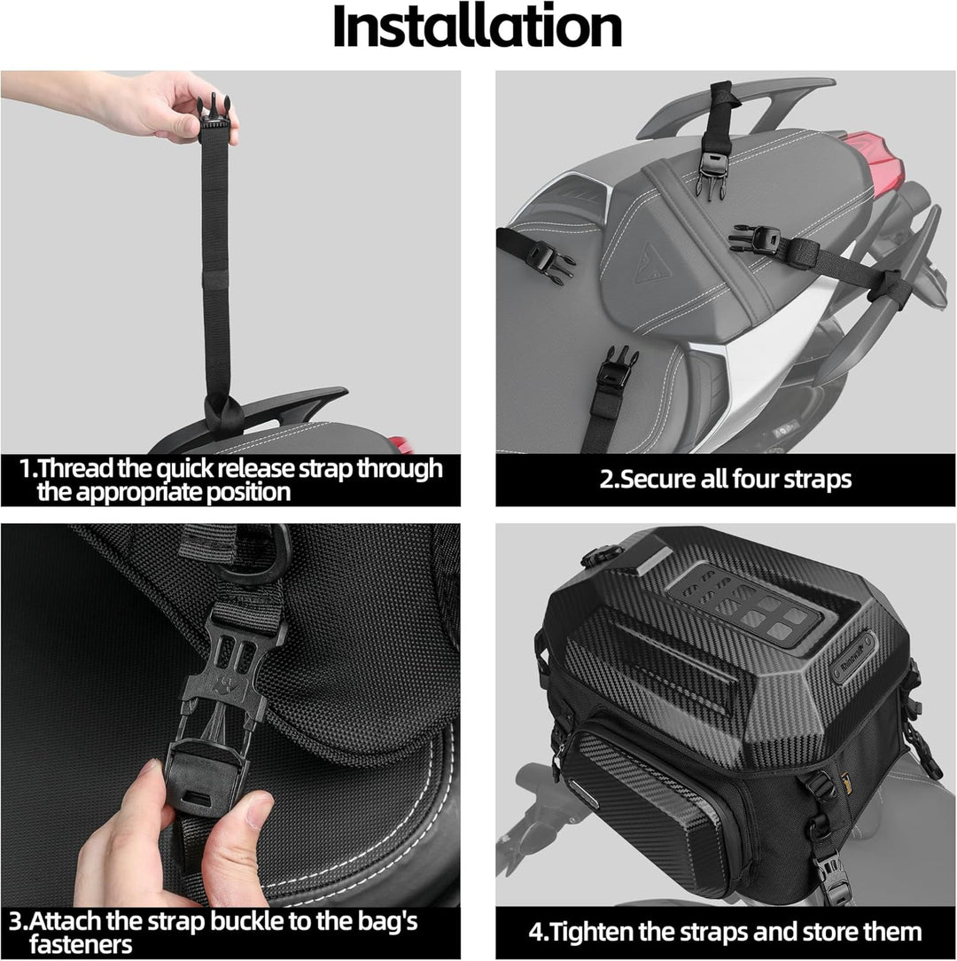 Rhinowalk Motorrad-Hecktasche, Reisegepäck, erweiterbare Motorrad-Helmtasche, 23 l–35 l, wasserdicht